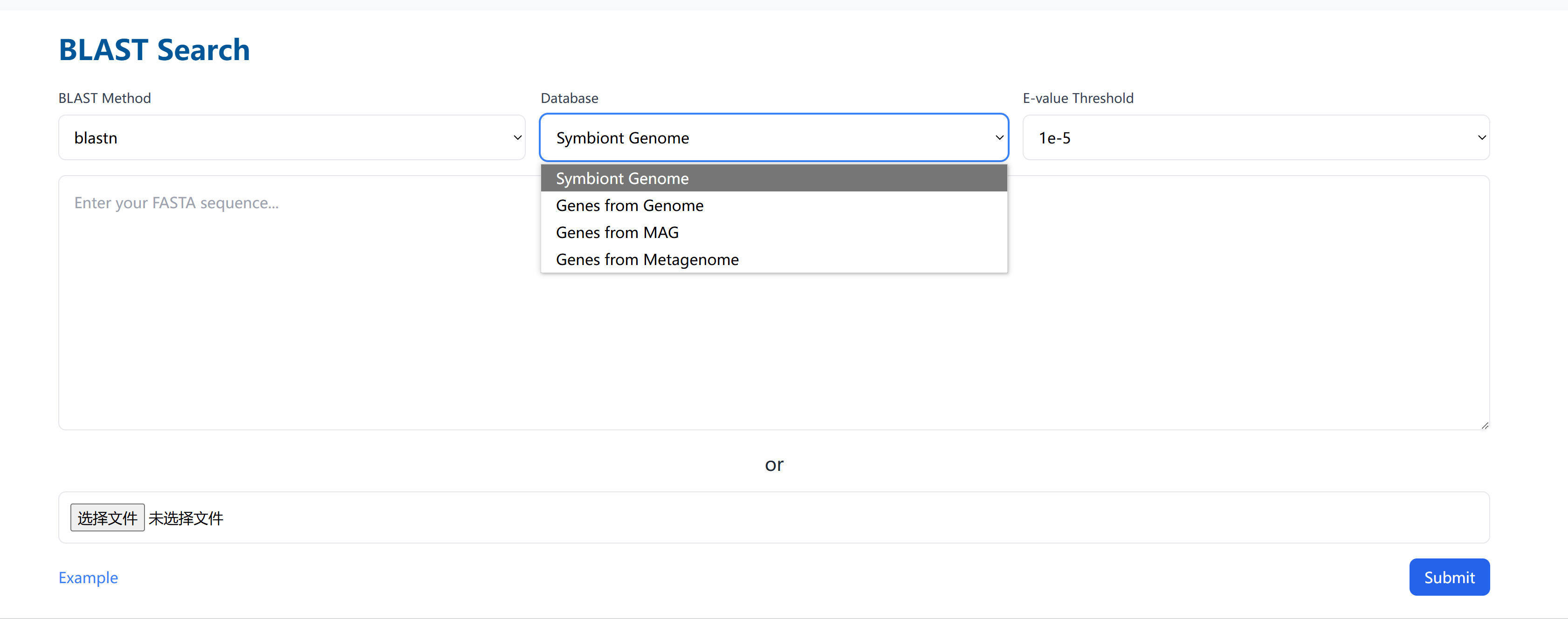 BLAST Search Interface
